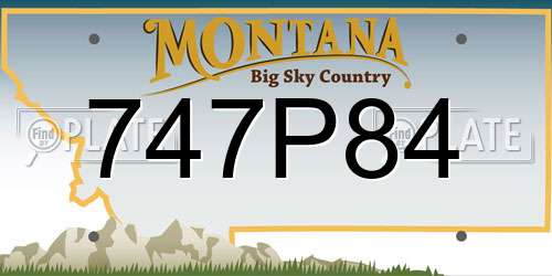 747P84 Montana License Plate