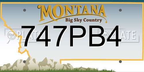 747PB4 Montana License Plate