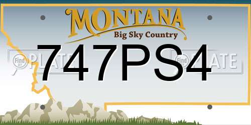 747PS4 Montana License Plate