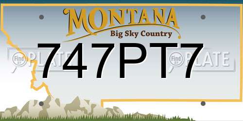 747PT7 Montana License Plate