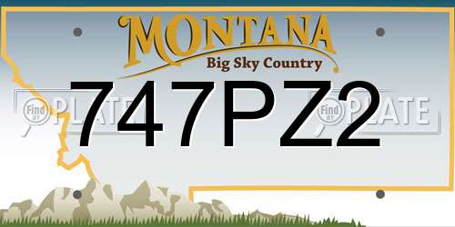 747PZ2 Montana License Plate