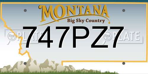 747PZ7 Montana License Plate