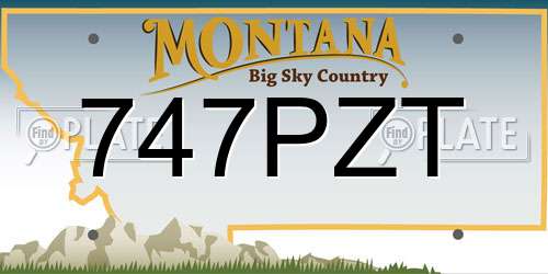 747PZT Montana License Plate