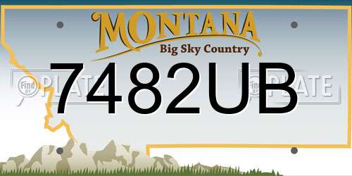 7482UB Montana License Plate