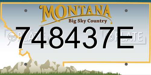 748437E Montana License Plate