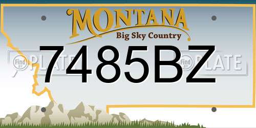 7485BZ Montana License Plate