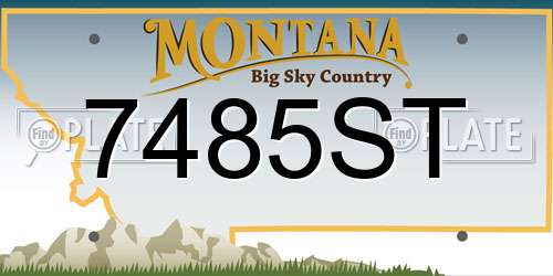 7485ST Montana License Plate