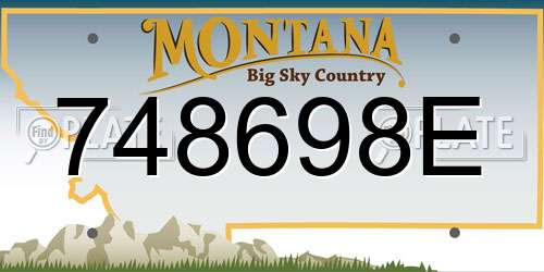 748698E Montana License Plate