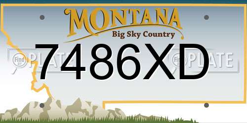 7486XD Montana License Plate