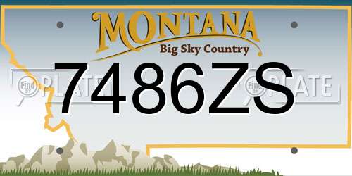 7486ZS Montana License Plate