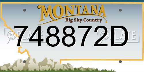748872D Montana License Plate