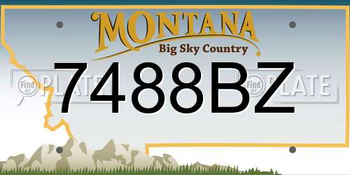 7488BZ Montana License Plate