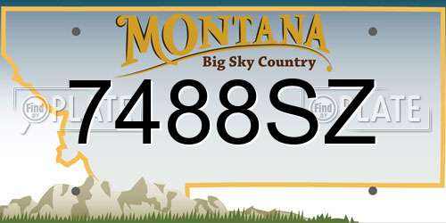 7488SZ Montana License Plate
