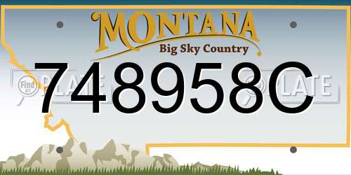 748958C Montana License Plate