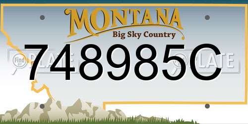 748985C Montana License Plate