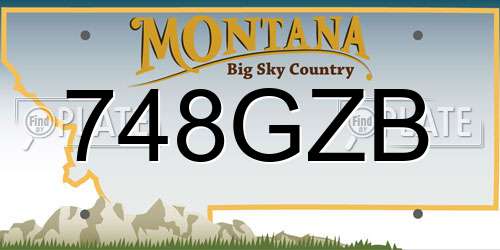 748GZB Montana License Plate