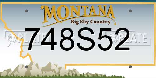 748S52 Montana License Plate