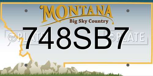748SB7 Montana License Plate