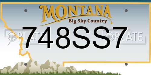 748SS7 Montana License Plate