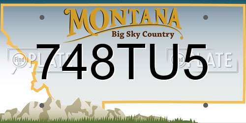 748TU5 Montana License Plate