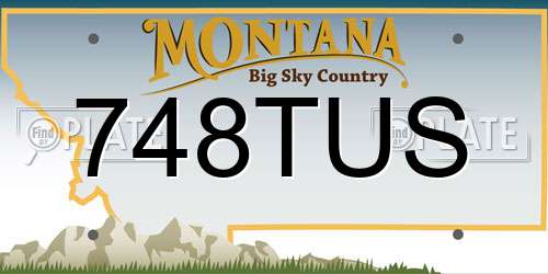 748TUS Montana License Plate