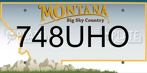 748UHO Montana License Plate