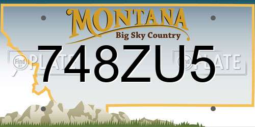 748ZU5 Montana License Plate