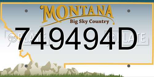 749494D Montana License Plate