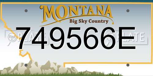 749566E Montana License Plate