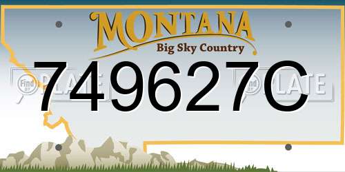749627C Montana License Plate