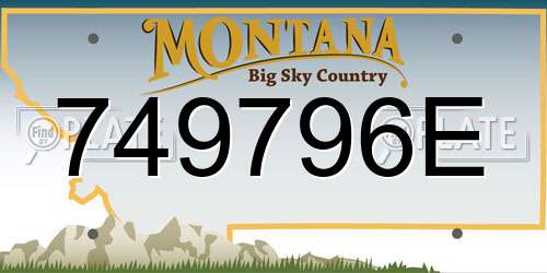 749796E Montana License Plate