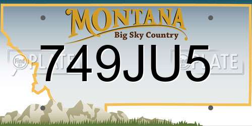 749JU5 Montana License Plate
