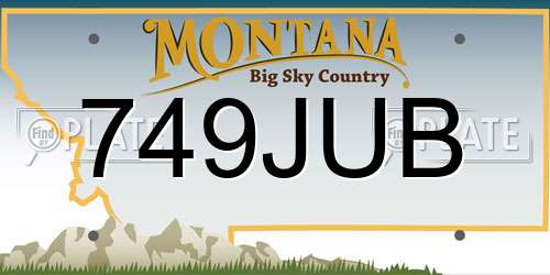 749JUB Montana License Plate