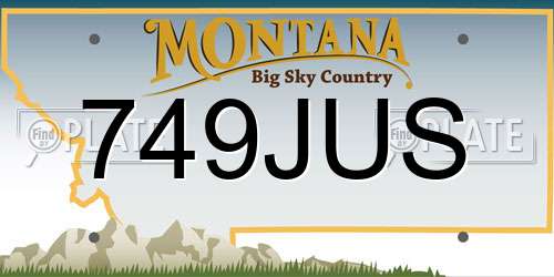 749JUS Montana License Plate