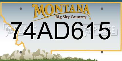 74AD615 Montana License Plate