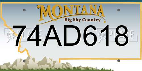 74AD618 Montana License Plate
