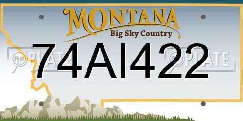 74AI422 Montana License Plate