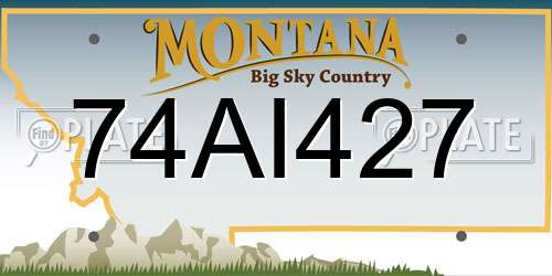 74AI427 Montana License Plate