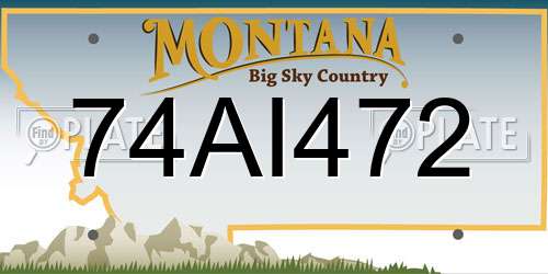 74AI472 Montana License Plate