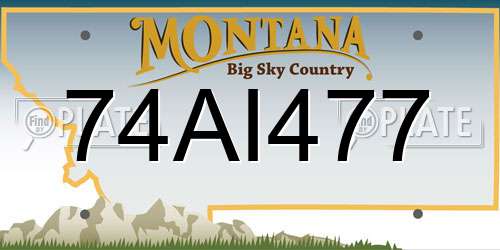 74AI477 Montana License Plate