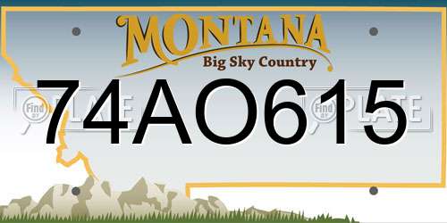74AO615 Montana License Plate