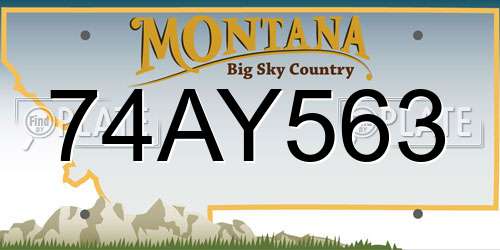 74AY563 Montana License Plate