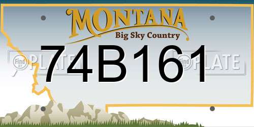 74B161 Montana License Plate