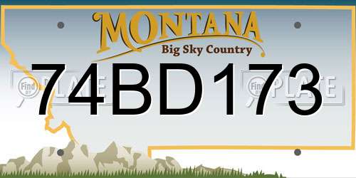 74BD173 Montana License Plate