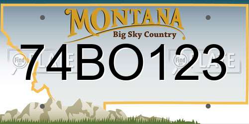 74BO123 Montana License Plate