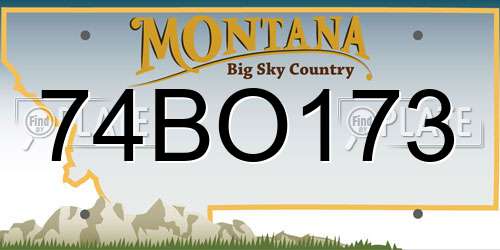 74BO173 Montana License Plate