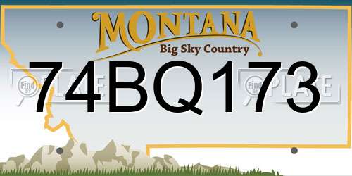 74BQ173 Montana License Plate