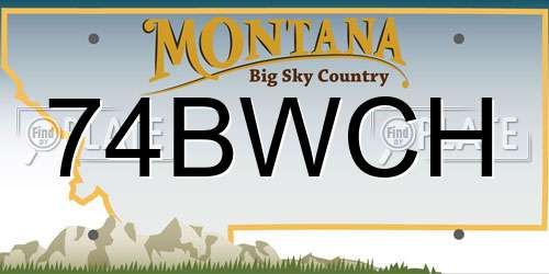 74BWCH Montana License Plate
