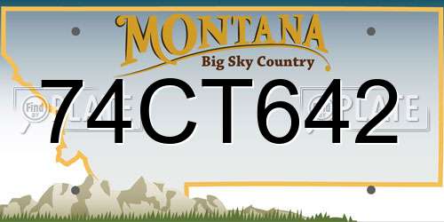 74CT642 Montana License Plate