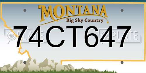 74CT647 Montana License Plate